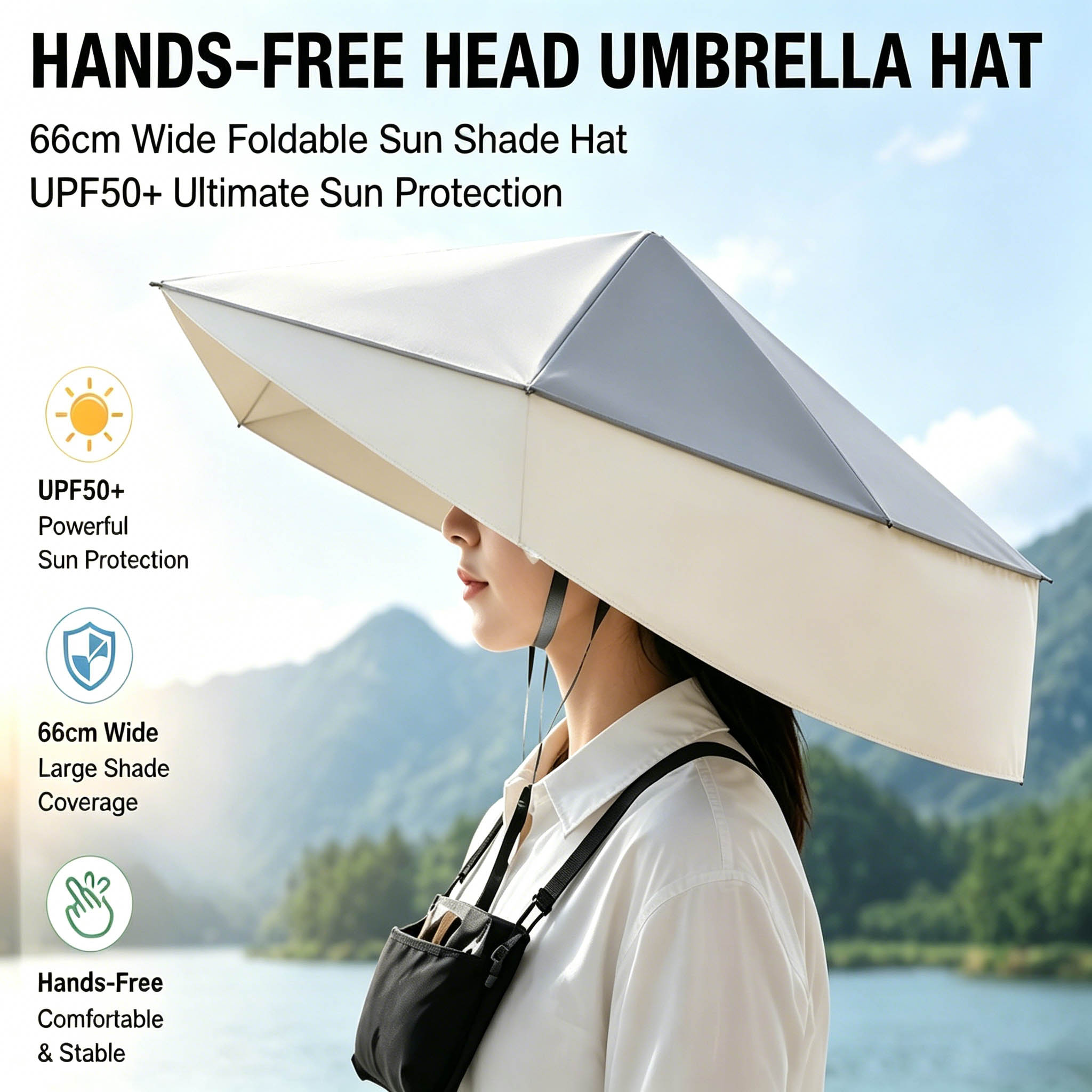 Photography Umbrella - Chapeau parapluie pliable mains libres UPF50+